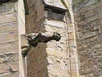 Carcassonne - Cathedrale Saint-Michel - Gargouille, Tete d'homme